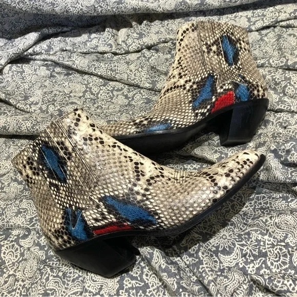 Golden Goose boots Sunset leather ankle snake skin bootie 37 6 6.5 - Picture 13 of 13